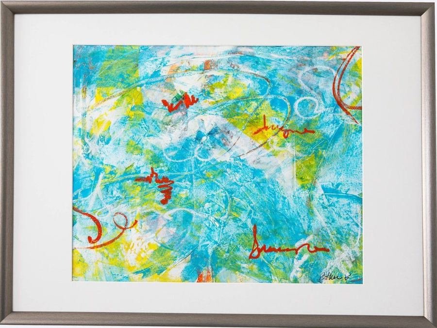 Blue Green Orange, an abstract painting by Esther Daniels