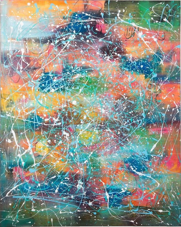 Orange Jackson, an abstract painting by Esther Daniels