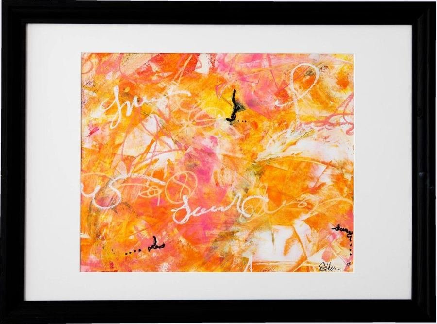 Pink Orange Black, an abstract painting by Esther Daniels